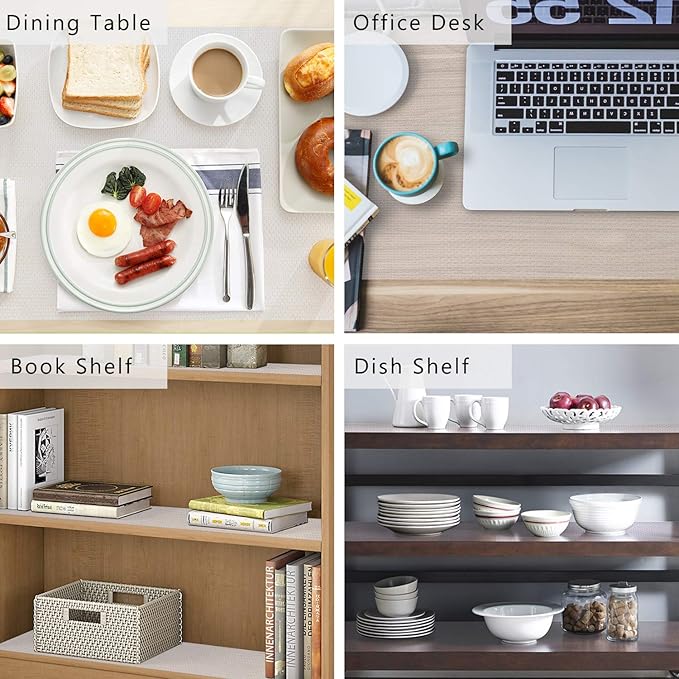 HooTown Shelf Liner Kitchen Cabinet Drawer Mats 23.6 Inch Wide x 32.8 Feet Long, Non Slip EVA Plastic Water Resistant Pad for Bathroom Drawers,Shoe Shelves, Under Sink, Clear