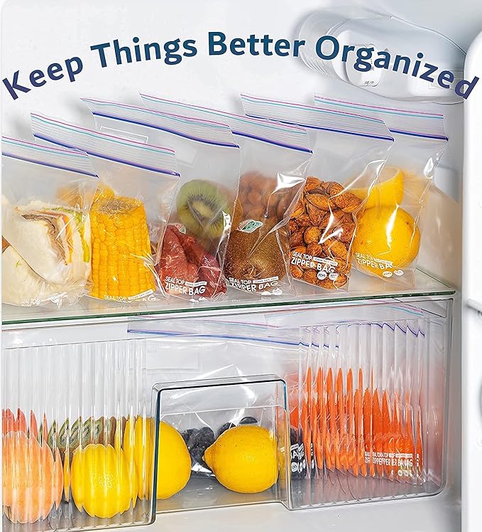 24/7 Bags- 2 Gallon Zip Storage Bags, Case Pack, 300 Count, Double Zipper Seal, Easy Grip Open Tabs, Write-On Space, BPA-Free & Heavy Duty, 12 Boxes of 25