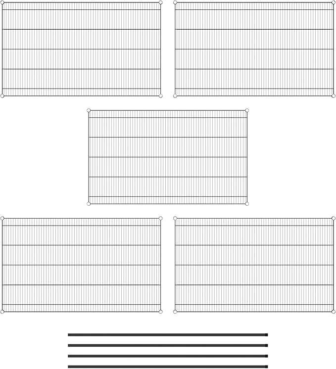 Commercial NSF Listed Black Epoxy Stationary Wire Shelving Kit 36" x 60" x 74", with 5 Shelves Perfect for Warehouse, Walk-in Refrigerator, Freezer, Grocery Store, Restaurant, Dishroom