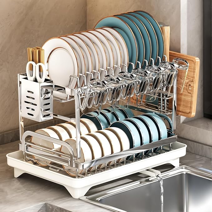 Kitchen Bowl and Dish Storage Rack Sink Bowl and Dish Knife Storage Rack Home countertop Multi Functional Drain Rack
