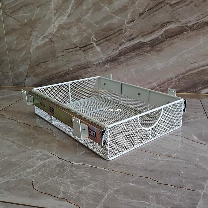 Pull Out Closet Drawer for Clothes | Sliding Wire Basket for Wardrobe Cabinets | Roll Out Storage Organizer | Side Mounting | for Home, Kitchen,Pantry