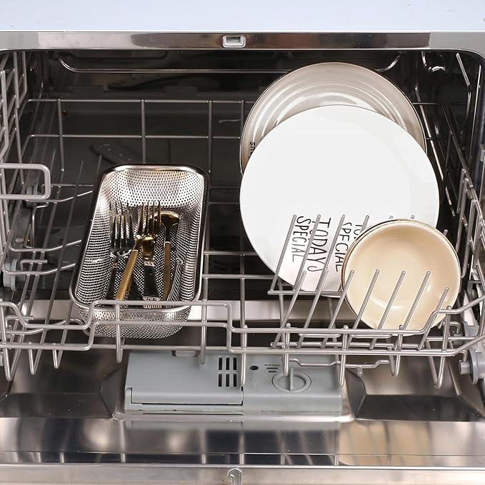 2Pack Stainless Steel Tumbler Cup Lid Organizer Inside Cabinet, Mason Jar Lid Holder, Rectangular Basket for Storage of Silverware, Chopsticks, straws and Utensils