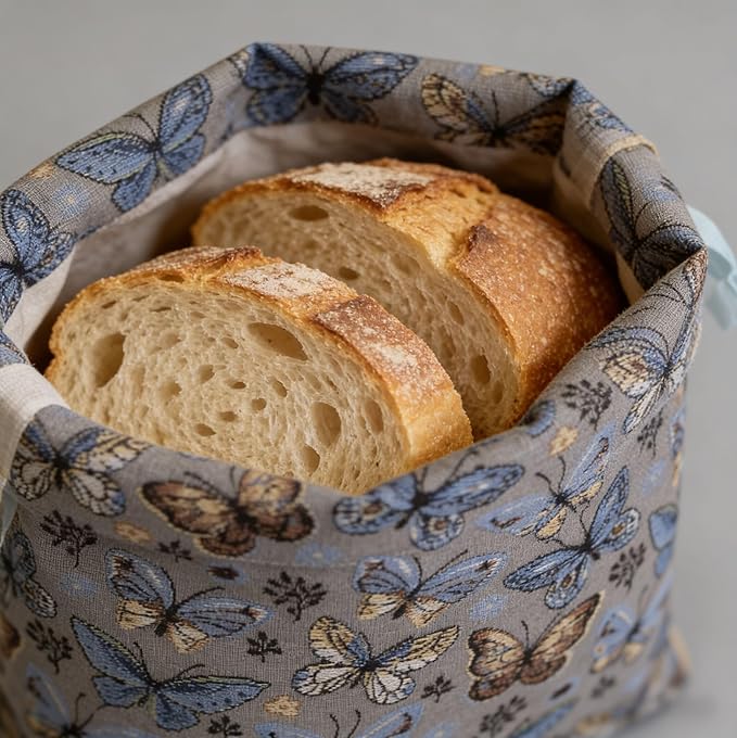 Strong Hammer Bread Bags: Ultimate Sourdough Storage & Freezer Bag | Reusable Cotton Beeswax Wraps with Liner Keep Homemade, Baguette Bread Fresh Longer