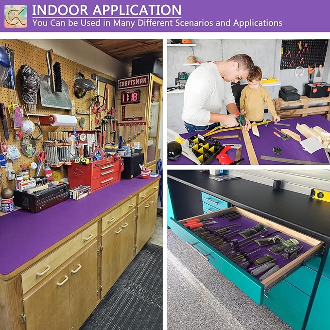 Foam Toolbox Liner Shelf Liner, Thickened Durable Pad Tool Box Mat for Protecting Your Tools, Work Surfaces, Garage, Chest -Purple 3mm Thickness, 18 inch*24 ft