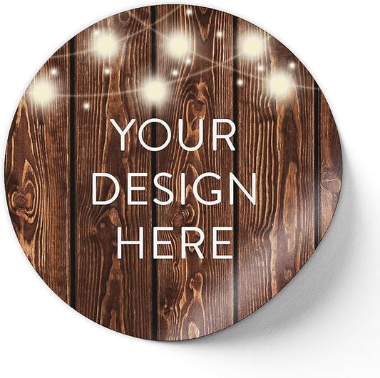 5-1000 Custom Vinyl Stickers - Upload Your own Image, Text, Design, Logo - Personalized Logo Labels for Handmade, Packaging, Bottle, Jars, Candle, Brand Stickers (Wood Lights, 2x2)