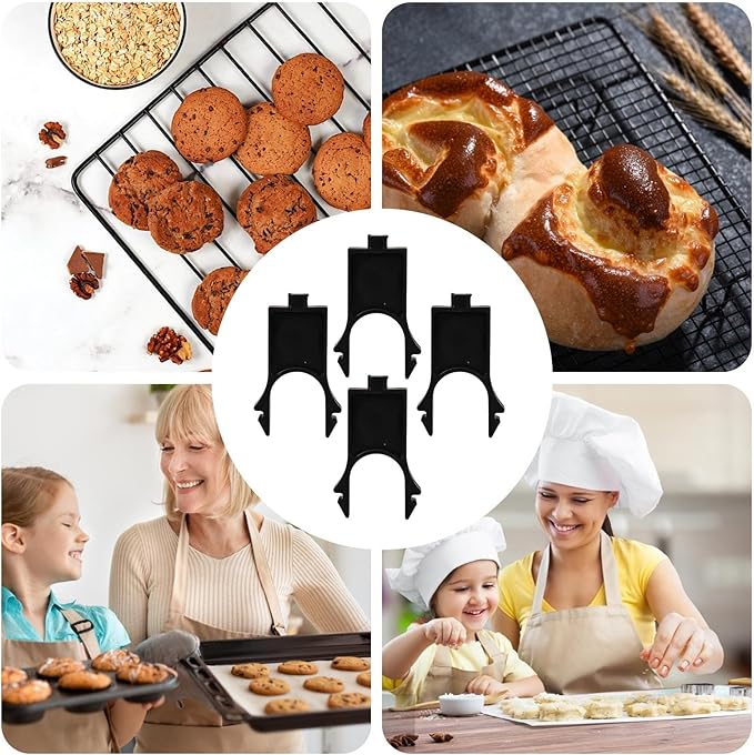 Tray Organizer Rack - Metal Tiered Shelf, Kitchen Rack, Pan Stand | 4 Piece Vertical Baking Pan Organizer With Space-Saving Stackable Design, Multi-Use Storage Rackk for Freezer Prep and Pantry Meals