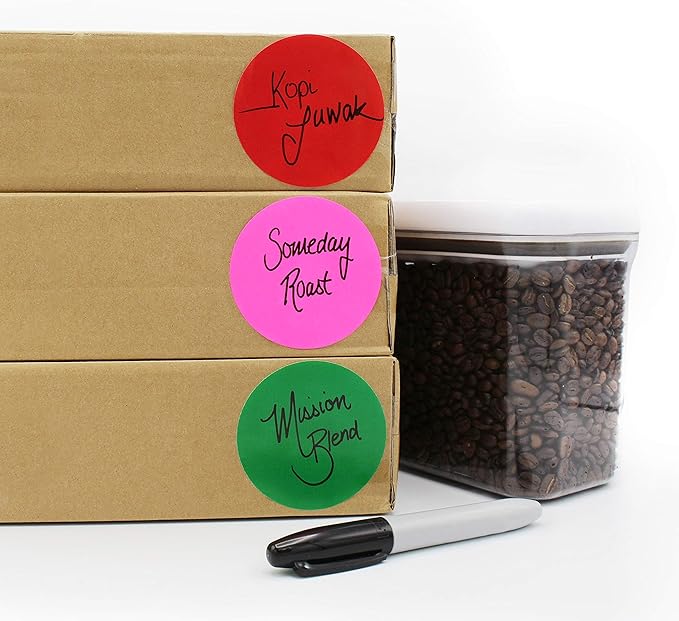 ChromaLabel 3 Inch Round Colored Stickers, Removable Sticky Dots Color Coding Labels, Sticker Dots for Office and Projects - 500 Sticker Labels per Roll, Red Colored Dot Stickers - Case of 5