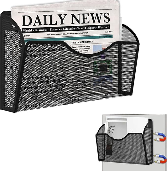Magnetic File Holder, Magnetic File Folder Holder, No Drilling Installation, Magnetic Mail Holder File Organizer for Whiteboard,Office,Refrigerator,File Cabinets,Classroom