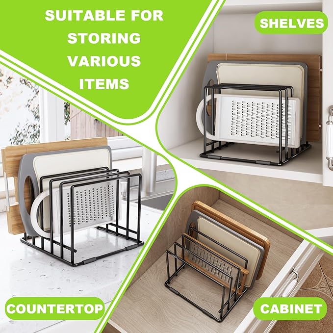 5-slot baking storage scratch-resistant cookie tray organizer with anti-slip frame for kitchen cabinet - portable and dust-resistant