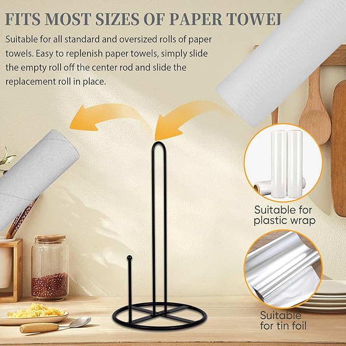 2 Pack Paper Towel Holder,Paper Towel Holder Countertop,Standing Paper Towel Holders