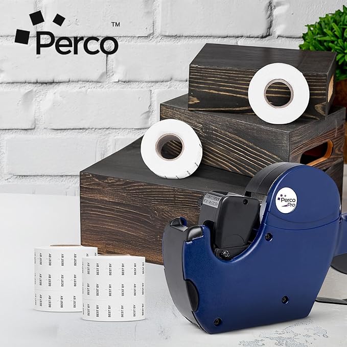 Perco Best by 1 Line Labels - 10 Sleeves, 80,000 "Best by Labels for Perco Lite, X, Plus and Pro 1 Line Date Guns