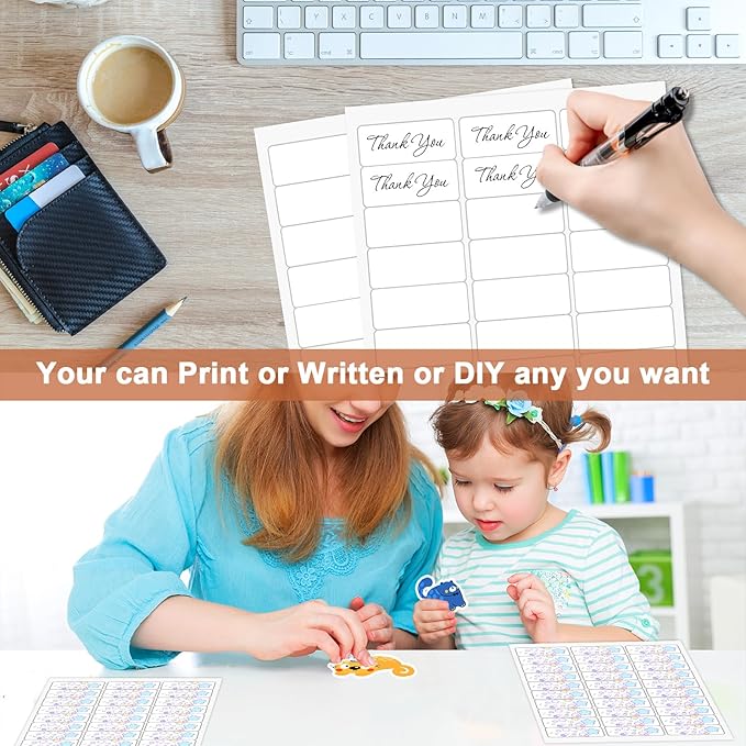 1" x 2 5/8" (500 Sheets) Address Labels, Labels Sticker Paper for Laser/Ink Jet Printer, Printable and Writable White Sticker Labels- Matte, 30 per Page Labels (Total 15000 Labels)