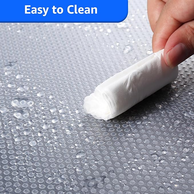 Clear Shelf Liners for Kitchen Cabinets: 11 Inch Wide Translucency Drawer Liner - Waterproof Non-Adhesive Easy to Cut Pantry Cabinet Mat for Refrigerator 11 × 120 Inch