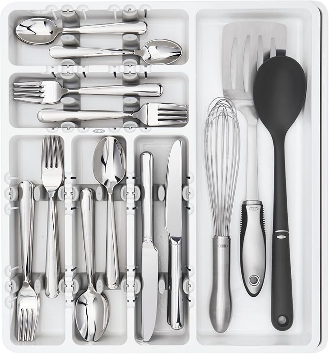 OXO Good Grips Large Expandable Utensil Organizer - White