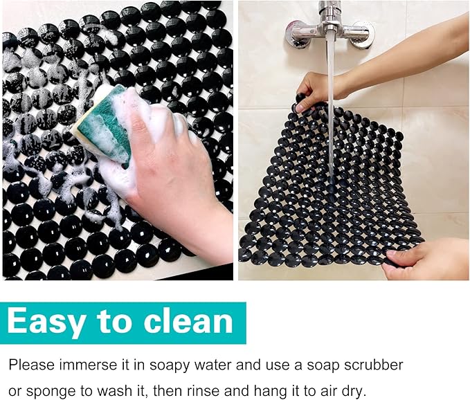 Coopay 2 Pack Kitchen Sink Mat Plastic Protect Mat PVC Eco-Friendly Kitchen Adjustable Stainless Steel/Porcelain Dish Drying Pad Protector for Bottom of Sink, 15 x 11 Inches (Black)