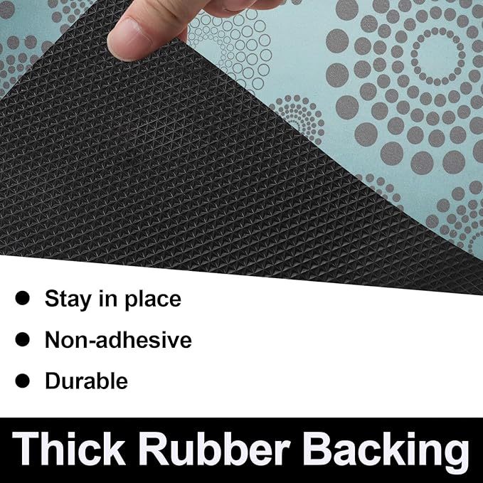 AiBOB Waterproof Under Sink Mat, Absorbent Quick Dry Sink Liners Protect Cabinets, Durable Shelf Liners, Slip Resistant and Non-Adhesive, 24X36, Blue/Grey