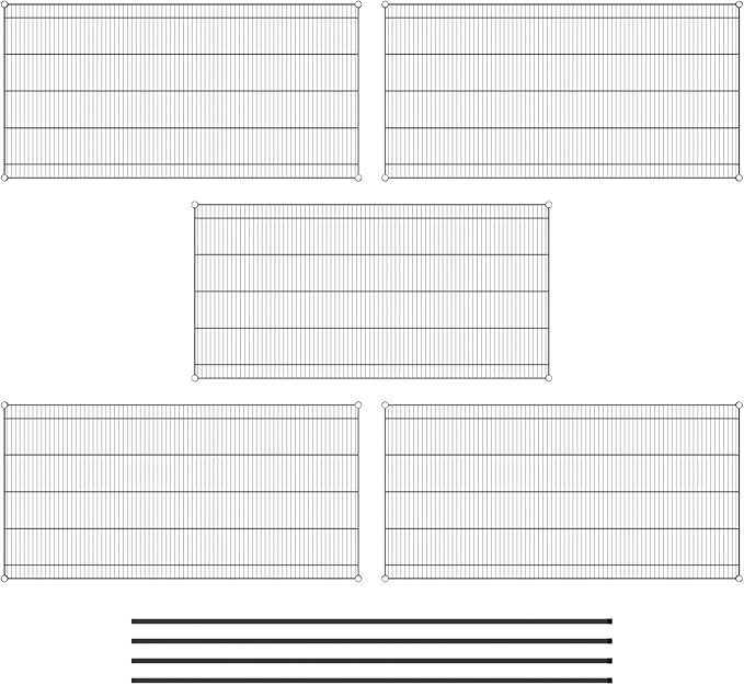 Commercial NSF Listed Black Epoxy Stationary Wire Shelving Kit 36" x 72" x 96", with 5 Shelves Perfect for Warehouse, Walk-in Refrigerator, Freezer, Grocery Store, Restaurant, Dishroom