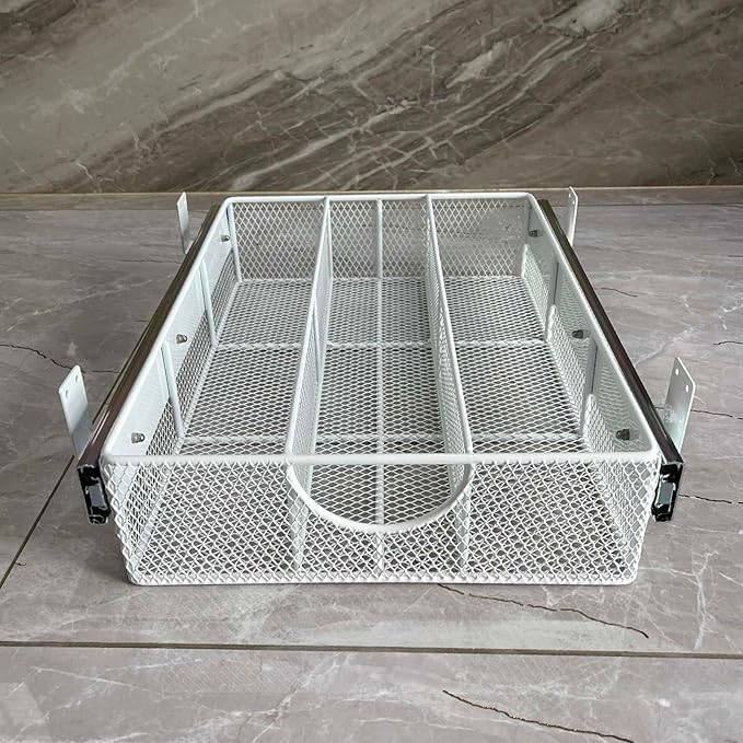 Pull Out Closet Drawer for Clothes | Sliding Wire Basket for Wardrobe Cabinets | Roll Out Storage Organizer | Side Mounting | for Home, Kitchen,Pantry