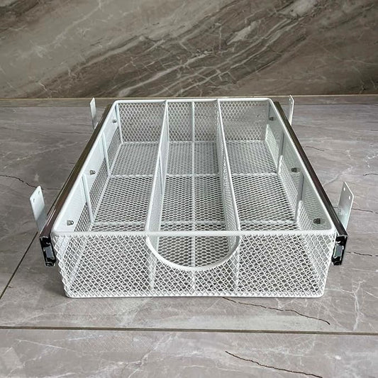 Pull Out Closet Drawer for Clothes | Sliding Wire Basket for Wardrobe Cabinets | Roll Out Storage Organizer | Side Mounting | for Home, Kitchen,Pantry