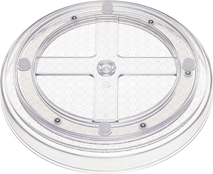 Amazon Basics Clear Lazy Suzan Turntable Organizer, 9-Inch, 2-Pack