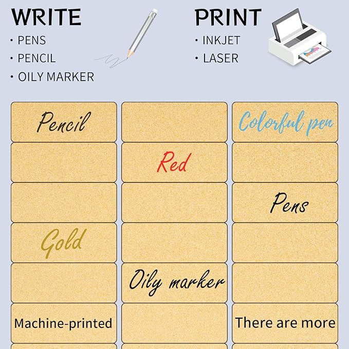 Yegawen 1" x 2-5/8" Kraft Labels Stickers, Address Labels 600 Label Paper for Laser/Inkjet Printer mailing Labels, Letter Size with Print Templates - 20 Sheets