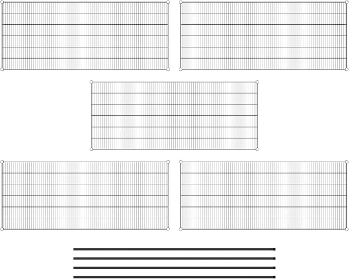 Commercial NSF Listed Black Epoxy Stationary Wire Shelving Kit 30" x 72" x 86", with 5 Shelves Perfect for Warehouse, Walk-in Refrigerator, Freezer, Grocery Store, Restaurant, Dishroom