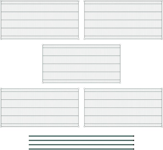 Commercial NSF Listed Green Epoxy Stationary Wire Shelving Kit 36" x 72" x 96", with 5 Shelves Perfect for Warehouse, Walk-in Refrigerator, Freezer, Grocery Store, Restaurant, Dishroom