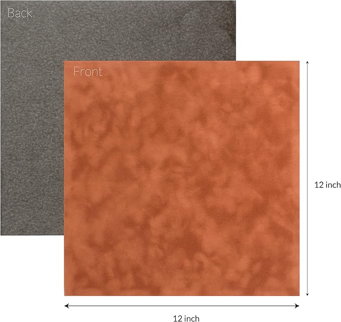 S.E.I Mocha Velvet Paper, Felt Fabric For Drawer and Jewelry Box Liner, 12" x 12" - 12 Sheets