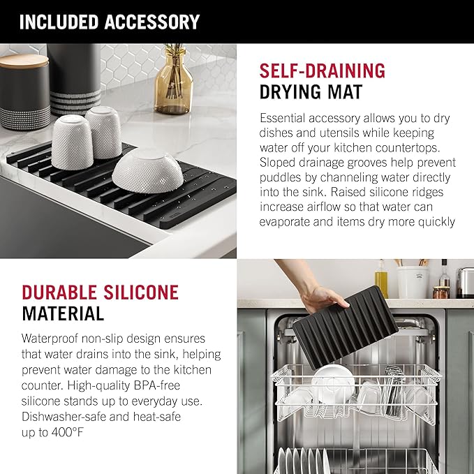 DELTA FAUCET Rivet 33-Inch Workstation Kitchen Sink Undermount 16 Gauge Stainless Steel 50/50 Double Bowl with WorkFlow Ledge and Chef’s Kit of 9 Accessories, 95B931-33D-SS
