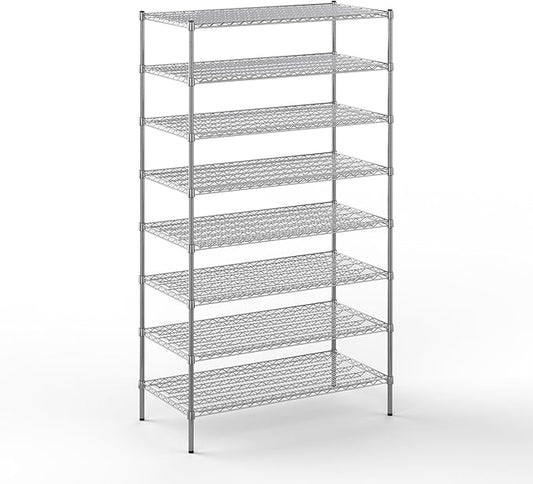 24" Deep x 48" Wide x 86" Height Wire Shelving Kit | 8-Tier | NSF Commercial Storage Rack Unit