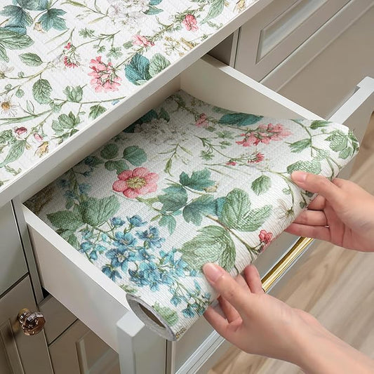 Quttisay Shelf Liner for Kitchen Cabinets Non Adhesive Drawer Liner,Cabinet Liner for Shelves,Non Slip Kitchen Drawer Liners for Dresser,Waterproof Shelf Paper for Refrigerator,Cupboard,12In x 10FT