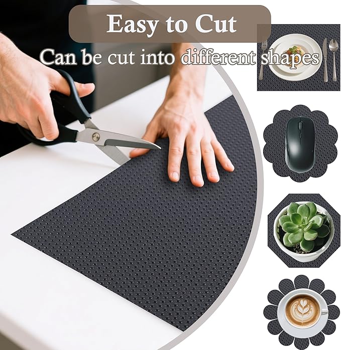 Shelf Liner Non-Slip 18 Inch Wide X 20 Ft Kitchen Cabinet Drawer Liners Waterproof & Oil-Proof Drawer Mat for Cupboard Pantry Non Adhesive Refrigerator Shelf Liner Strong Grip Cabinet Mat (Black)