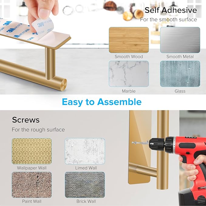 2nd Gen Paper Towel Holder Under Cabinet No Drilling, [More Studry] Self Adhesive or Drilling Paper Towel Holder Wall Mount for Kitchen, RV, [Fit Mega PapAer Towel Roll] SUS304 Stainless Steel