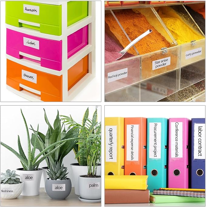 2000 Pcs White Labels Stickers to Write On 2 x 1 Inch, Waterproof and Oil Resistant Blank Barcode Labels for Food Containers Jars Pantry Organization