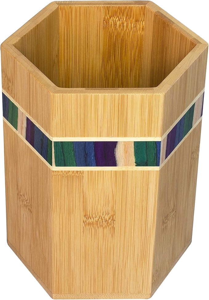 Totally Bamboo Baltique Mumbai Collection Kitchen Utensil Holder, Large Cooking Utensil Crock for Countertop