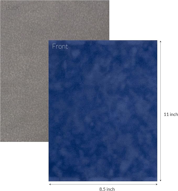 S.E.I Ocean Velvet Paper, Felt Fabric For Drawer and Jewelry Box Liner, 8.5" x 11" - 12 Sheets