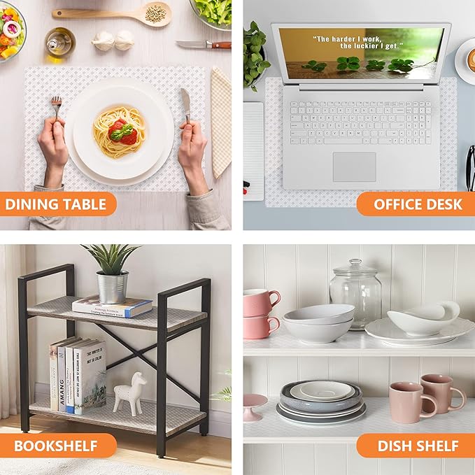 StaHom Shelf Liners for Kitchen Cabinets, Waterproof Kitchen Cupboard Liner, Refrigerator Liners and Durable Plastic Drawer Mats EVA Non Adhesive Shelves, Fridge - Clear 11.8 x 118 Inches