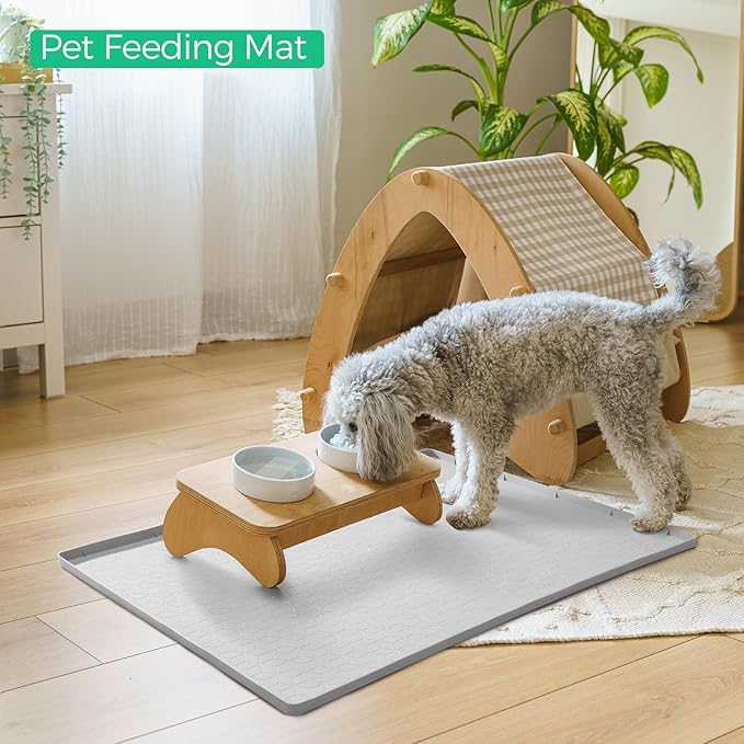 TRZZ Silicone Waterproof Under Sink Mat 28" x 22", Drip Tray and Cabinet Liner for Kitchen and Bathroom, Prevents Water Damage and Organizes Cabinets (Beige)