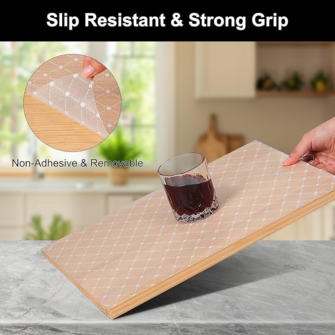 Cooyes Shelf Liner – Premium Non-Adhesive Cabinet & Drawer Liner for Kitchen – Waterproof Shelf Paper with Modern Pattern – Durable EVA Cabinet Mat – Easy to Cut （12" W x 360" L）