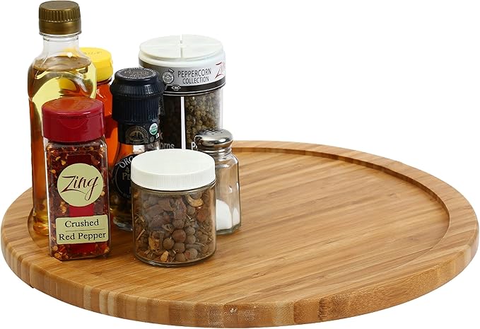 YBM HOME Bamboo Lazy Susan Single Turntable (18", 6)