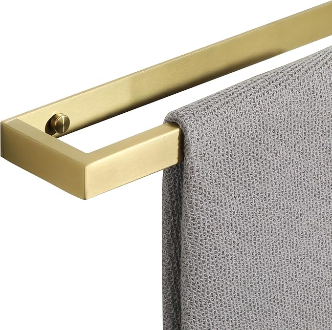 Alise Bathroom Towel Bar, Self Adhesive Hand Towel Holder, Two Usage Methods, 304 Stainless Steel Gold Towel Bar, Wall Mount Bath Towel Rack 12 Inch