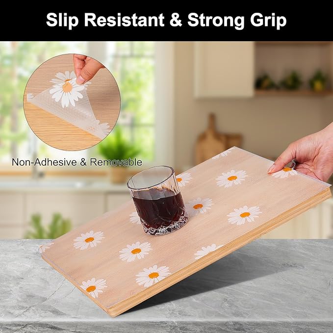 Cooyes Shelf Liner – Premium Non-Adhesive Cabinet & Drawer Liner for Kitchen – Waterproof Shelf Paper with Modern Pattern – Durable EVA Cabinet Mat – Easy to Cut （12" W x 120" L）