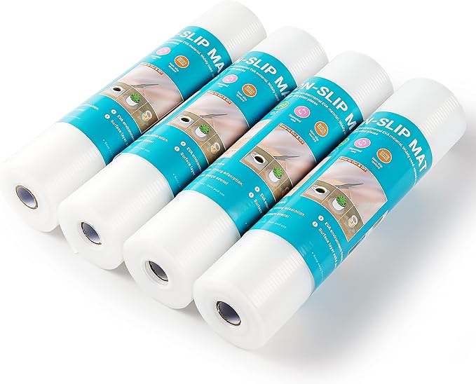 ForeSky Shelf Liner,Non-Adhesive Drawer Liner,Food-Grade Material for Kitchen Cabinets Liner,Non-Slip Cupboard Liners Kitchen Drawer Liners Bathroom Shelves Liners (12 inches x 20 Feet x 4 Rolls)