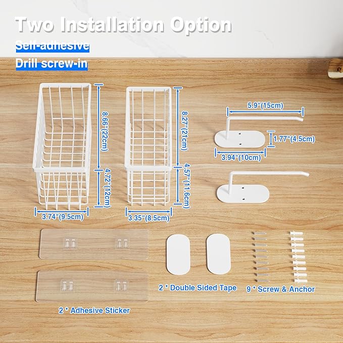 4 Pack Adhesive Cabinet Door Organizer, Lid Organizers Inside Cabinet Food Container/Tumbler Lid Organizer and Storage Cup Lids Holder for Kitchen & Bathroom Wall Mounted(White)