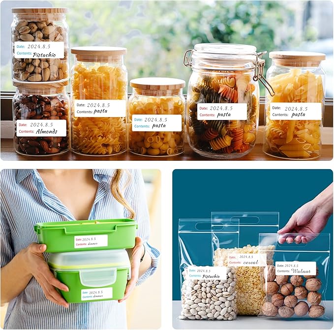 Yeachlaing Removable Freezer Labels,3 Clors 1 x 3 Inch Food Storage Stickers, Refrigerator Freezer Paper Label Easy Clean Leaves No Residue,Food Labels Roll