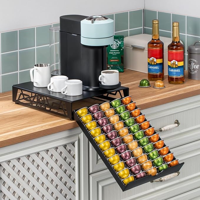 Rice rat Nespresso Pod Holder Pod Drawer Cabinet Pod Storage Rack For Counter,(50 Pods)