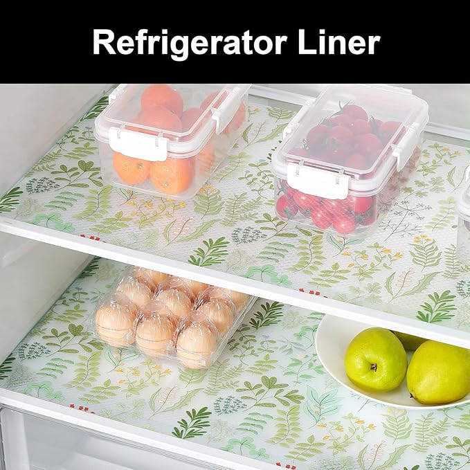 Cooyes Drawer Liner Shelf Liners for Kitchen Cabinets Refrigerator Liners Waterproof Kitchen Cupboard Liner Drawer Mats EVA Material Non Adhesive Fridge Liner for Shelves（17.5" W x 78.7" L）