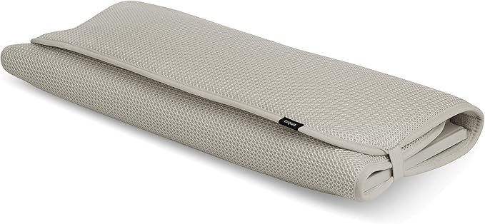 Umbra UDRY Rack and Microfiber Dish Drying Mat-Space-Saving Lightweight Design Folds Up for Easy Storage, Large, Light Grey