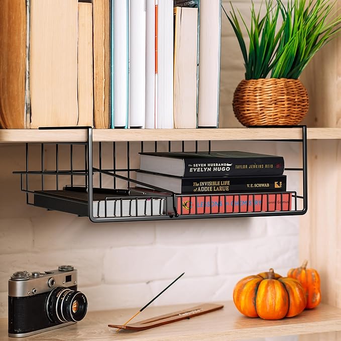 Sorbus Under Cabinet Can Organizer Hanging Basket– Pantry Under shelf basket for Canned Goods, Fruits, and Kitchen Storage – Rolling Can Dispenser Rack, wire shelf for Kitchen Pantry Organization
