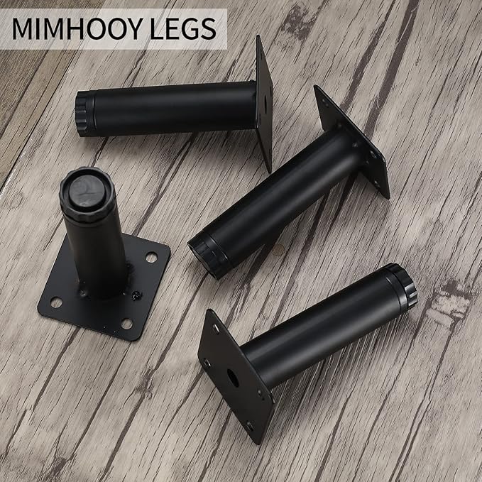 4 Pcs Furniture Legs, Metal Cabinet Legs, 7 inches/18 cm Adjustable Furniture Support Feet for Kitchen Shelves Sofa Table Chair Desk Cupboard Furniture Adjustable Legs Feet Foot